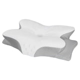 Adjustable Cervical Neck Pillow Ergonomic Memory Foam Pillow for Side Back Stomach Sleeper White and Grey