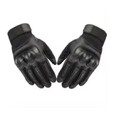 Full Finger Touch Screen Tactical Gloves Hard Knuckle Mitt for Motor Cycle Biking Racing Sports Black