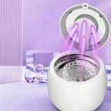 Ultrasonic Retainer Cleaner Machine 45kHz Ultrasonic Dentures Cleaner for Night Guards Braces  Aligner White