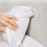 Bath Pillow with Suction Cups for Tub Neck and Back Support White