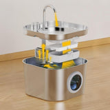 USB 2.2L Stainless Steel Pet Water Fountain for Cats & Small Dogs Style 1