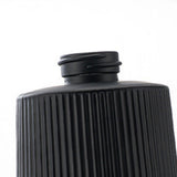 2PCS Ribbed Glass Soap Dispenser Bottles 350ml for Bathroom and Kitchen Black