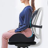 Memory Foam Seat Cushion Lumbar Support Pillow for Office Chair Wheelchair Black
