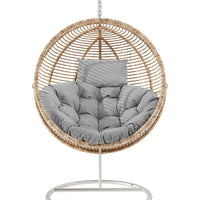 Hanging Egg Chair Cushion Seat Pad for Swing Chair Patio Furniture Gray
