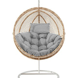 Hanging Egg Chair Cushion Seat Pad for Swing Chair Patio Furniture Gray
