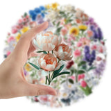 100 Pcs Natural Flower Stickers for Scrapbooking Self-Adhesive DIY Water Bottle Cards Decoration