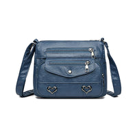 Crossbody Bag for Women Leather Messager Bag Large Capacity Shoulder Bag Blue