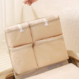 Multi-Compartments Hanging Storage Organizer Foldable Packing Cubes with Handle for Travel Beige