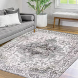 Bohemian Carpet Style Non-Slip Floor Mat Vintage Floor Protector Grey