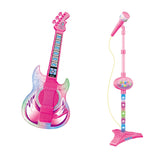 2 in 1 Guitar Microphone Toy with Color Lights for Ages 4 Plus Pink