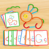 142Pcs Wooden Pattern Blocks Set with Sticks and Rings STEM Brain Teaser Toys