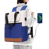 2-in-1 Laptop Tote Backpack Convertible Daypack with USB Charging Port for Work Travel Blue