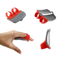 4Pcs Fruit Vegetable Peeler Double Finger Grip Cutter Slicer Kitchen Tools Red