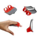 4Pcs Fruit Vegetable Peeler Double Finger Grip Cutter Slicer Kitchen Tools Red