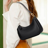 Shoulder Bag with Chain and Strap Design – Underarm Purse Handbag for Women Black