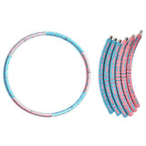 6 Sections Adjustable Fitness Hula Hoop Detachable Home Exercise For Adults Pink
