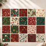 20PCS Christmas Precut Cotton Polyester Fabric Squares for Quilting Sewing Crafts