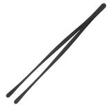 2PCS Kitchen Cooking Tongs Tweezers Stainless Steel Kitchen Round and Straight Head for Grilling Cooking Black