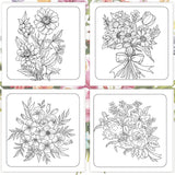 Set of 2 Coloring Books Floral Butterfly 24 Designs Each