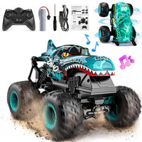 1:20 Scale RC Monster Truck Dinosaur Toy Car with Lights and Music Turquoise