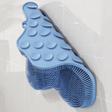 Non Slip Shower Mat 30x28cm Suction Back and Foot Cleaning Blue