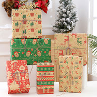 12 Sheets Christmas Wrapping Paper with Jute String Cute Xmas Wrap Kit