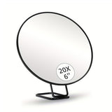 Travel Magnifying Makeup Mirror with Adjustable Stand and Suction Cup Black