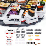 Electric Sushi Conveyor Train Toy Battery Powered Train Set Interactive Tabletop Toy for Family Parties