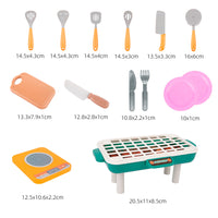 53Pcs Kids Kitchen Fake BBQ Camping Cooking Toy Accessories