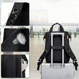 2-in-1 Laptop Backpack with Insulated Lunch Bag Work Backpack for 15.6 Inch Laptop Black