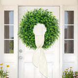 Artificial Eucalyptus Wreath Foldable with Scarf for Door Wall Decor