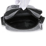 Men's Oxford Crossbody Shoulder Bag – Adjustable Strap Multi-Pocket Messenger Bag Gray