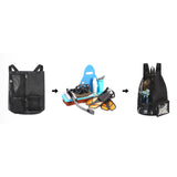 Swim Bag with Wet Pocket Mesh Drawstring Backpack for Swimming Gym Black