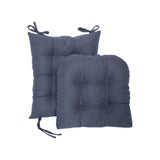 2Pcs Set Non-Slip Rocking Chair Cushion Set with Seat and Back Cushion Dark Gray
