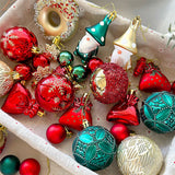 60 PCS Christmas Donut Santa Gnome Ball Hanging Ornament Set Style 3