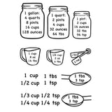 Kitchen Conversion Chart Sticker Transparent