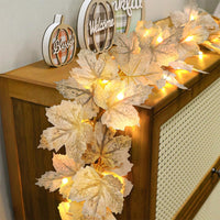LED Maple Leaves Garland with Lights – Fall Decorations for Home and Christmas