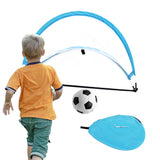 Portable Pop-Up Soccer Goal Set with 3 Ground Pegs and Carry Storage Bag Blue