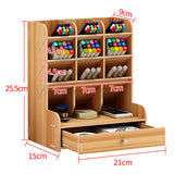 Wood Desk Organizer with Drawers for Art & Stationery Style 1