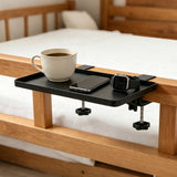 Foldable Metal Bedside Shelf No Drill with Cable Hole and 2 Hooks