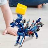 Collision Dinosaur Car Toy Magnetized Vehicles Transform into Dinosaurs for Kids Blue