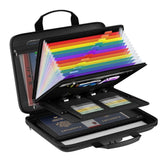 Fire-Resistant Hard Case File Organizer with Lock and Multi-Pocket Accordion Folder