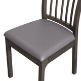 4Pcs Chair Seat Cushion Covers Water Resistant PU Leather Chair Pad Slipcover for Kitchen Dining Chair Grey