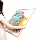 Foldable Puzzle Board for 500/1000 Piece Puzzles Portable Felt Jigsaw Puzzle Mat with Raised Edges for Storage Beige