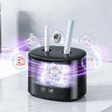 350ml Rechargeable Ultrasonic Cleaner 55kHz with 3 Modes Blue Light Black