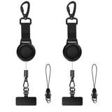 2PCS Anti-theft Phone Tether Phone Lanyard Retractable Steel Line with Locking Carabiner and Metal 360 Degree