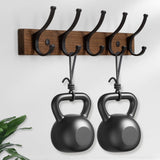 2PCS Wooden Coat Rack Wall Mount Rustic Coat Hanger Hooks with Double Hooks for Entryway Bedroom