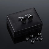 8 Pcs Men Cufflink Shirt Stud Set Tuxedo for Wedding Party Wear Style 1