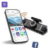 4-Channel Dash Cam with Built-in WiFi App Control and 64GB Memory Card