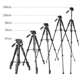 Portable Camera Tripod Adjustable Panhead Travel Stand for DSLR Camera Smart Phone